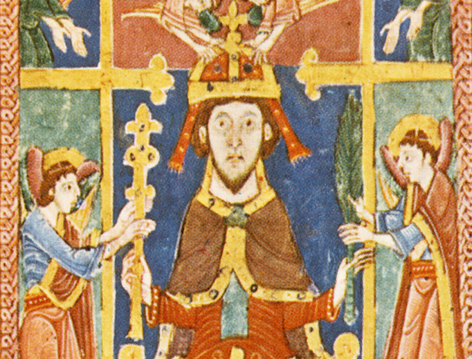 “St. Edmund the Martyr Crowned by Angels,” from a manuscript of Bury St. Edmunds, c. 1130 “St. Edmund the Martyr Crowned by Angels,” from a manuscript of Bury St. Edmunds, c. 1130