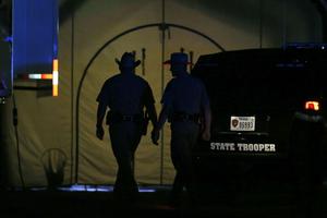 Law enforcement officials work at scene of a shooting at the First Baptist Church of Sutherland Springs, Texas, Nov 5. Law enforcement officials work at scene of a shooting at the First Baptist Church of Sutherland Springs, Texas, Nov 5.