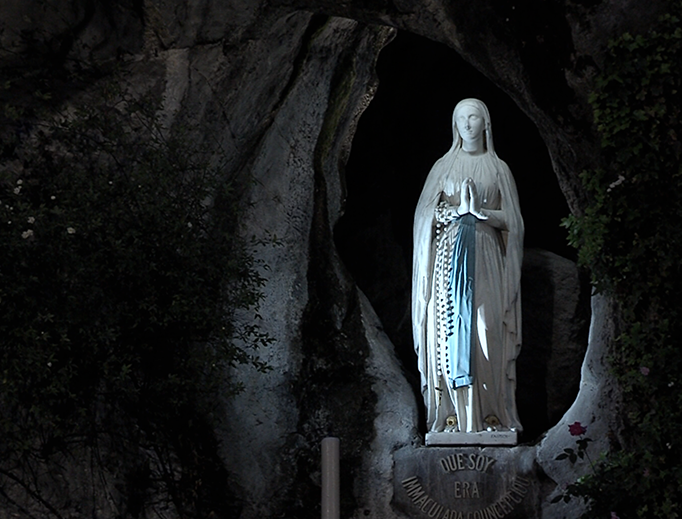 A statue of Our Lady of Lourdes in the grotto at the shrine of Our Lady of Lourdes in Lourdes, France.
A statue of Our Lady of Lourdes in the grotto at the shrine of Our Lady of Lourdes in Lourdes, France.