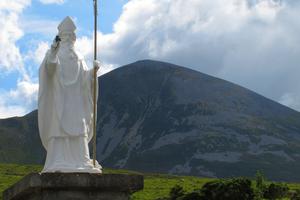 Statue of St. Patrick at Croagh Patrick in County Mayo, Ireland. Statue of St. Patrick at Croagh Patrick in County Mayo, Ireland.