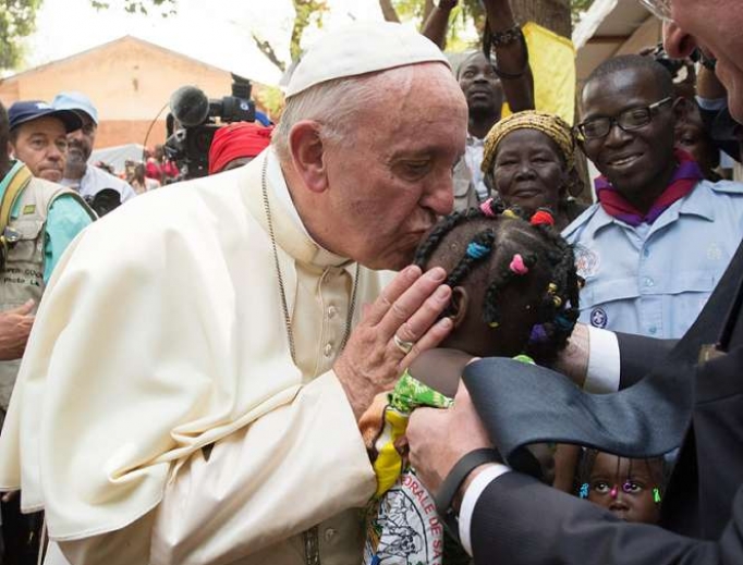 Pope Francis visits a refugee camp in Bangui, CAR on Nov. 29, 2015. Pope Francis visits a refugee camp in Bangui, CAR on Nov. 29, 2015.