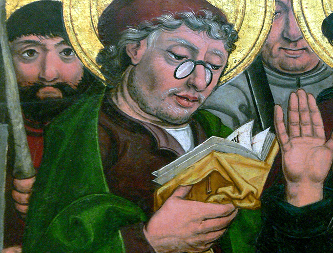 Saint Matthias, from ‘Christ and the Apostles’, Friedrich Herlin, 1499 Saint Matthias, from ‘Christ and the Apostles’, Friedrich Herlin, 1499