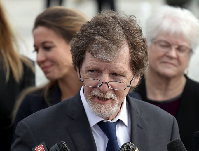 Christian baker Jack Phillips talks to journalists outside of the U.S. Supreme Court building after the court heard the case Masterpiece Cakeshop v. Colorado Civil Rights Commission Dec. 5 in Washington. Citing his religious beliefs, Phillips refused to sell a gay couple a wedding cake for their same-sex ceremony in 2012, beginning a legal battle over freedom of speech and religion. Christian baker Jack Phillips talks to journalists outside of the U.S. Supreme Court building after the court heard the case Masterpiece Cakeshop v. Colorado Civil Rights Commission Dec. 5 in Washington. Citing his religious beliefs, Phillips refused to sell a gay couple a wedding cake for their same-sex ceremony in 2012, beginning a legal battle over freedom of speech and religion.
