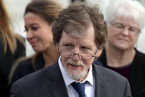 Christian baker Jack Phillips talks to journalists outside of the U.S. Supreme Court building after the court heard the case Masterpiece Cakeshop v. Colorado Civil Rights Commission Dec. 5 in Washington. Citing his religious beliefs, Phillips refused to sell a gay couple a wedding cake for their same-sex ceremony in 2012, beginning a legal battle over freedom of speech and religion. Christian baker Jack Phillips talks to journalists outside of the U.S. Supreme Court building after the court heard the case Masterpiece Cakeshop v. Colorado Civil Rights Commission Dec. 5 in Washington. Citing his religious beliefs, Phillips refused to sell a gay couple a wedding cake for their same-sex ceremony in 2012, beginning a legal battle over freedom of speech and religion.
