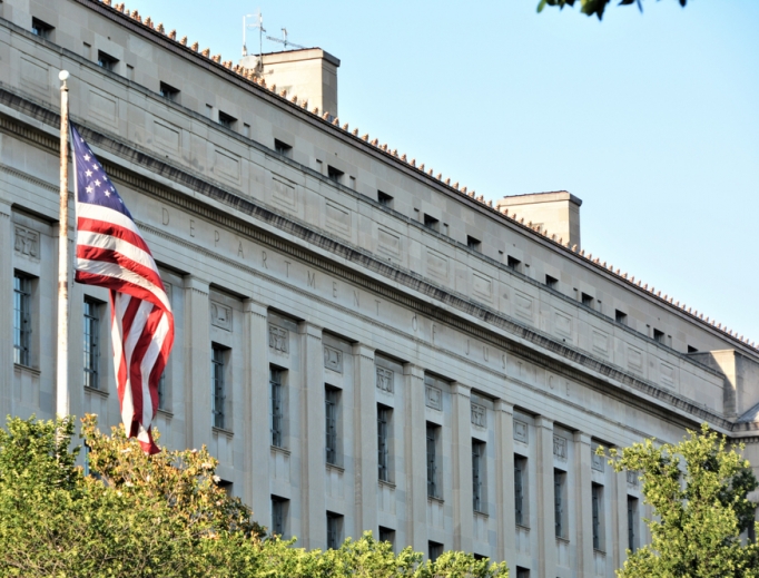 The Department of Justice building in Washington, D.C. The Department of Justice building in Washington, D.C.