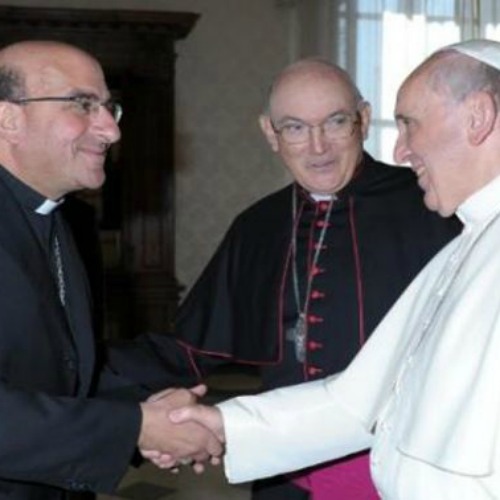 Archbishop Fernando Chomali of Conception meets with Pope Francis. Archbishop Fernando Chomali of Conception meets with Pope Francis.