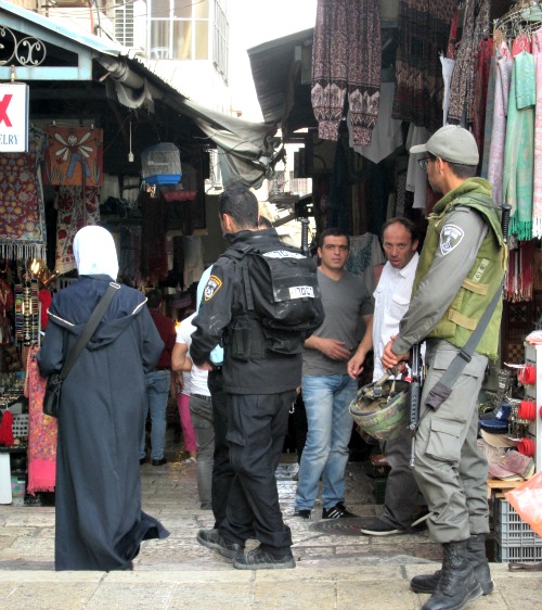 Jerusalem police patrol the Old City of Jerusalem. Jerusalem police patrol the Old City of Jerusalem.