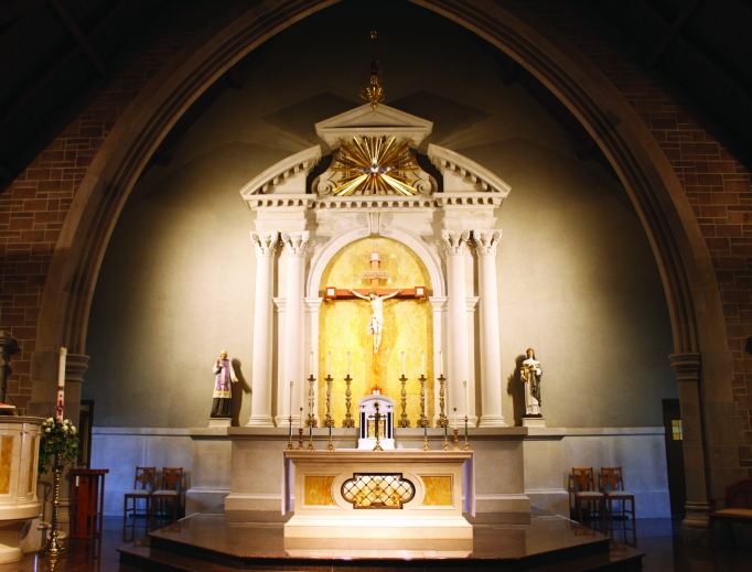 From the Sacred Heart statue to the restored tabernacle, St. Catherine of Siena Church has Jesus as its central focus. From the Sacred Heart statue to the restored tabernacle, St. Catherine of Siena Church has Jesus as its central focus.