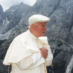 Pope John Paul II walks in the Italian Alps July 15, 1996. The Pope, who was once an avid skier, loved to spend time in the mountains. Pope John Paul II walks in the Italian Alps July 15, 1996. The Pope, who was once an avid skier, loved to spend time in the mountains.
