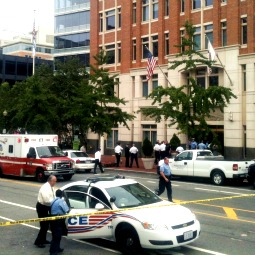 Emergency personnel stand outside the Family Research Council’s offices in Washington after a shooter, identified as Floyd Lee Corkins II, 28, of Herndon, Va., entered the lobby and opened fire on Aug., injuring an unarmed security guard. Emergency personnel stand outside the Family Research Council’s offices in Washington after a shooter, identified as Floyd Lee Corkins II, 28, of Herndon, Va., entered the lobby and opened fire on Aug., injuring an unarmed security guard.