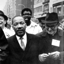 Rev. Martin Luther King Jr. and Msgr. Charles Owen Rice march to the United Nations in New York. Rev. Martin Luther King Jr. and Msgr. Charles Owen Rice march to the United Nations in New York.