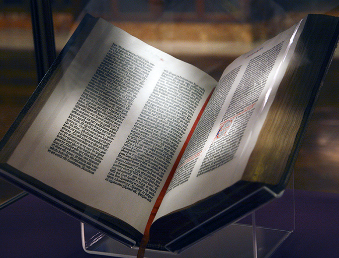 Gutenberg Bible on display at the New York Public Library
Gutenberg Bible on display at the New York Public Library
