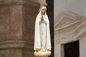Statue of Our Lady of Fatima at the Fatima Shrine in Portugal on April 6. Statue of Our Lady of Fatima at the Fatima Shrine in Portugal on April 6.