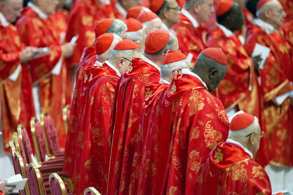 The College of Cardinals celebrates a Mass for the election of a new pope (“Pro Eligendo Pontifice”) in St. Peter's Basilica on March 12, 2013, before entering the Sistine Chapel for the papal conclave. The College of Cardinals celebrates a Mass for the election of a new pope (“Pro Eligendo Pontifice”) in St. Peter's Basilica on March 12, 2013, before entering the Sistine Chapel for the papal conclave.