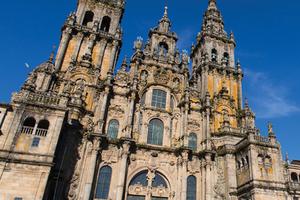 The historic shrine of St. James (Santiago de Compostela) in Galicia, northern Spain, is shown along with pilgrims walking 'The Way.' The historic shrine of St. James (Santiago de Compostela) in Galicia, northern Spain, is shown along with pilgrims walking 'The Way.'