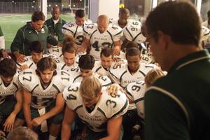 Image of Jim Caviezel, as the coach, praying with his team courtesy of Sony Pictures Image of Jim Caviezel, as the coach, praying with his team courtesy of Sony Pictures