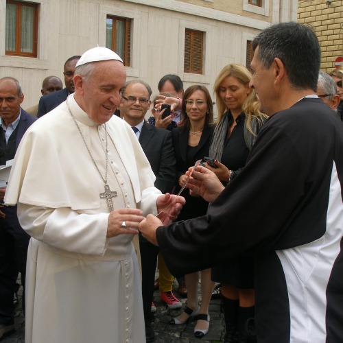 Ray McKenna, the founder of Catholic Athletes for Christ, meets Pope Francis at the Vatican on Oct. 21, 2013. Ray McKenna, the founder of Catholic Athletes for Christ, meets Pope Francis at the Vatican on Oct. 21, 2013.