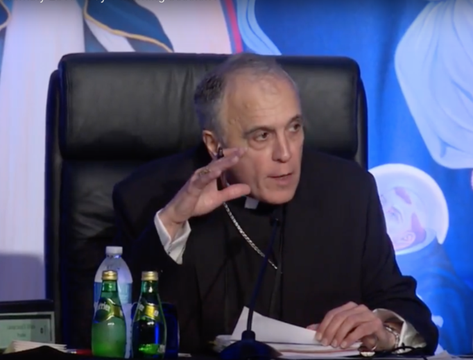 Cardinal Daniel DiNardo of Galveston-Houston speaks June 13 at the 2018 spring general assembly of the U.S. Conference of Catholic Bishops. Cardinal Daniel DiNardo of Galveston-Houston speaks June 13 at the 2018 spring general assembly of the U.S. Conference of Catholic Bishops.