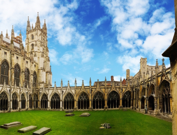 Canterbury Cathedral Cloister in Kent, United Kingdom. Canterbury Cathedral Cloister in Kent, United Kingdom.