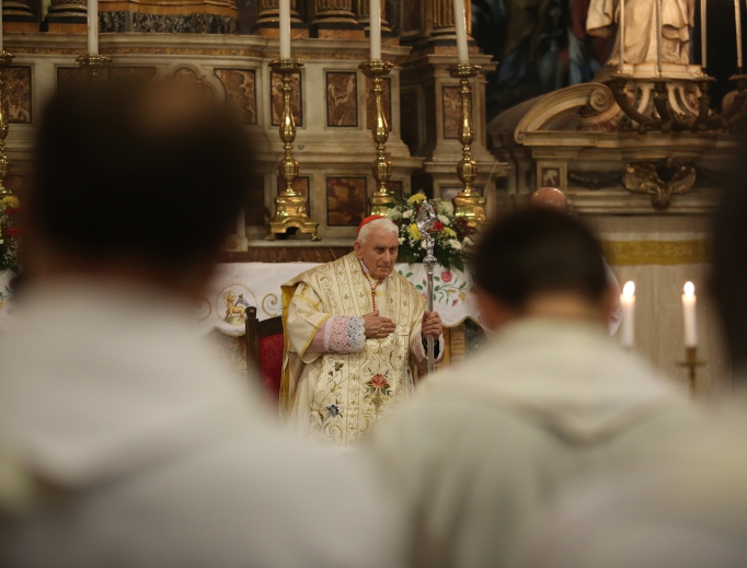 Cardinal Ernest Simoni takes possession of Santa Maria della Scalla in Rome Feb. 11. Cardinal Ernest Simoni takes possession of Santa Maria della Scalla in Rome Feb. 11.