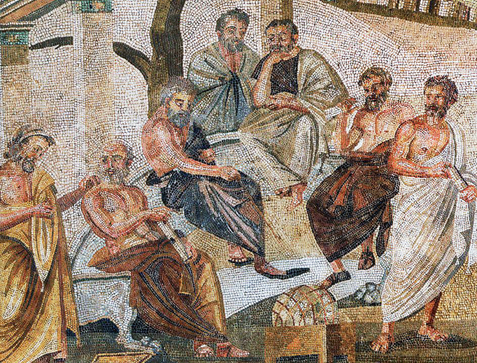 The Plato's Academy Mosaic is a Roman mosaic of the 1st century B.C. from Pompeii, now at the Museo Nazionale Archologico in Naples. The Plato's Academy Mosaic is a Roman mosaic of the 1st century B.C. from Pompeii, now at the Museo Nazionale Archologico in Naples.