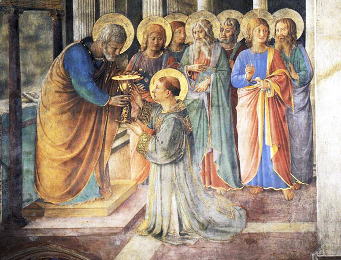 Fra Angelico, “Saint Peter Consecrates Saint Stephen, with the Seven Deacons,” c. 1448 Fra Angelico, “Saint Peter Consecrates Saint Stephen, with the Seven Deacons,” c. 1448