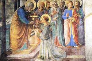 Fra Angelico, “Saint Peter Consecrates Saint Stephen, with the Seven Deacons,” c. 1448 Fra Angelico, “Saint Peter Consecrates Saint Stephen, with the Seven Deacons,” c. 1448