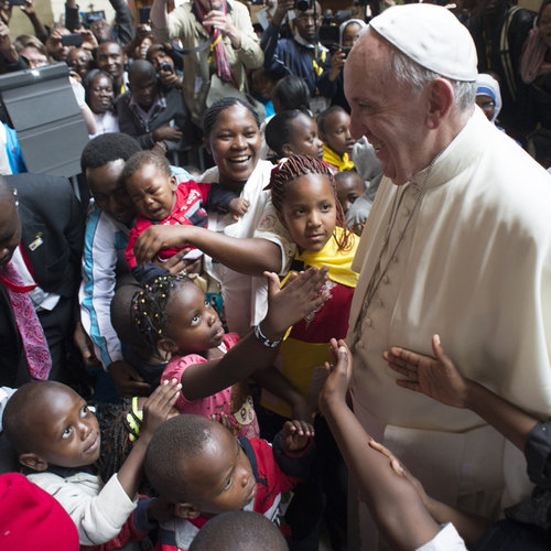 Pope Francis visits the poor in the Kangemi neighborhood of Nairobi, Kenya, on Nov. 27.
Pope Francis visits the poor in the Kangemi neighborhood of Nairobi, Kenya, on Nov. 27.