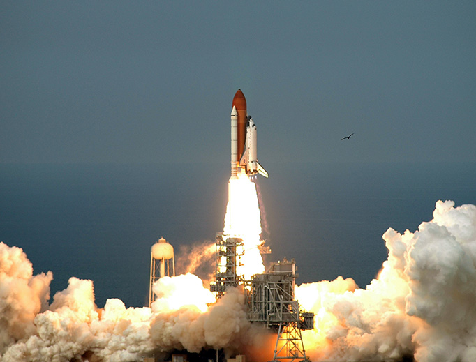 Space shuttle Endeavour lifts off from Launch Pad 39A at NASA's Kennedy Space Center in Florida in 2009. (Source: NASA/Jeffrey Marino) Space shuttle Endeavour lifts off from Launch Pad 39A at NASA's Kennedy Space Center in Florida in 2009. (Source: NASA/Jeffrey Marino)