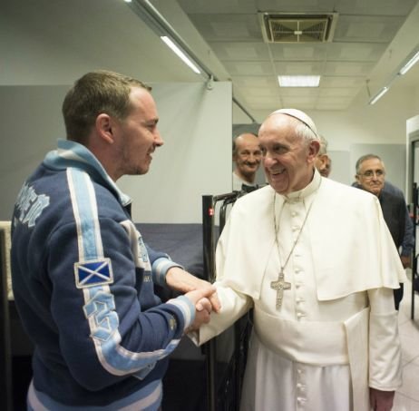 Pope Francis makes a visit to Rome's new dorm for homeless men on Oct. 15. Pope Francis makes a visit to Rome's new dorm for homeless men on Oct. 15.