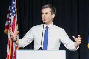 Democratic presidential hopeful Pete Buttigieg speaks at Blue Commonwealth Gala, June 15, 2019. Democratic presidential hopeful Pete Buttigieg speaks at Blue Commonwealth Gala, June 15, 2019.