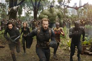 Don Cheadle, Chris Evans, Scarlett Johansson, Mark Ruffalo, Anthony Mackie, Chadwick Boseman, Sebastian Stan and Danai Gurira in Avengers: Infinity War. Don Cheadle, Chris Evans, Scarlett Johansson, Mark Ruffalo, Anthony Mackie, Chadwick Boseman, Sebastian Stan and Danai Gurira in Avengers: Infinity War.