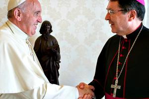 Archbishop Christophe Pierre with Pope Francis, 2016. Archbishop Christophe Pierre with Pope Francis, 2016.