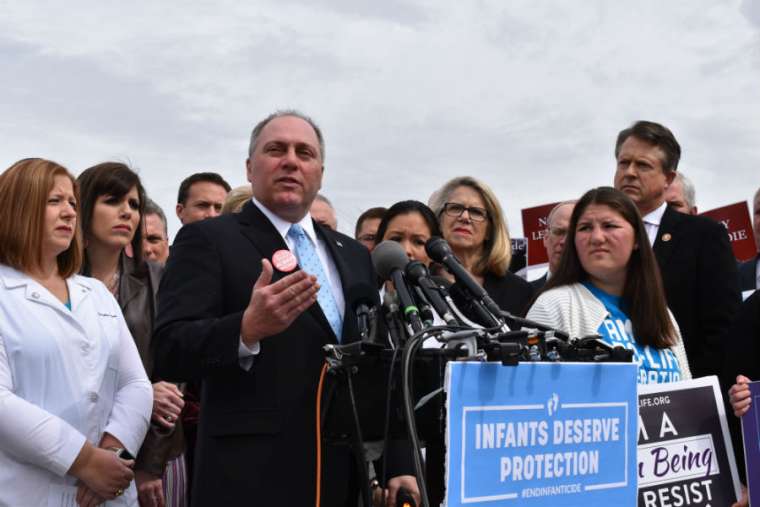 Congressional pro-lifers, led by Rep. Steve Scalise, address a news conference about the Born Alive bill at the Capitol April 2. Congressional pro-lifers, led by Rep. Steve Scalise, address a news conference about the Born Alive bill at the Capitol April 2.