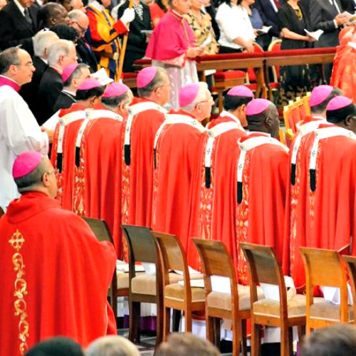 Archbishops wear the pallium they received from Pope Francis in St. Peter’s Basilica on June 29, 2014. Archbishops wear the pallium they received from Pope Francis in St. Peter’s Basilica on June 29, 2014.