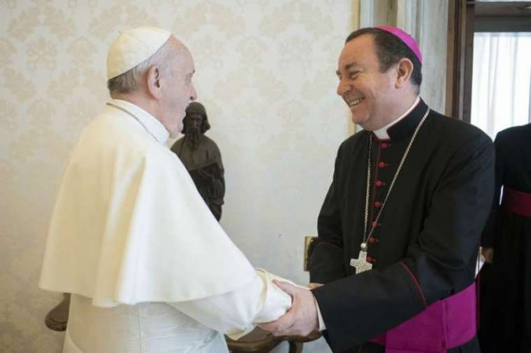 Pope Francis meets with Bishop Gustavo Zanchetta. Pope Francis meets with Bishop Gustavo Zanchetta.