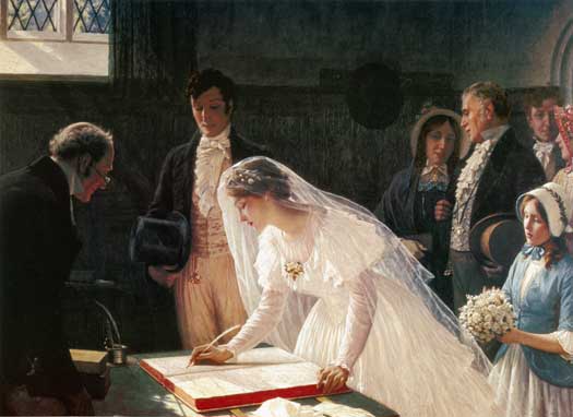 Edmund Leighton (1853-1922), "Signing the Register" Edmund Leighton (1853-1922), "Signing the Register"