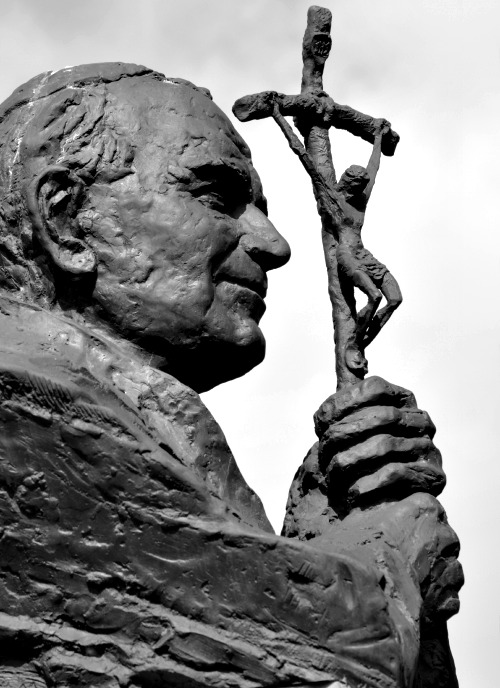 Detail of sculpture of Pope John Paul II in Krakow, Poland. Detail of sculpture of Pope John Paul II in Krakow, Poland.