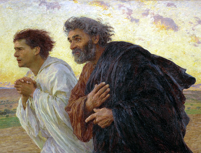 Eugène Burnand, “Sts. Peter and John Running to the Empty Tomb”, 1898 Eugène Burnand, “Sts. Peter and John Running to the Empty Tomb”, 1898