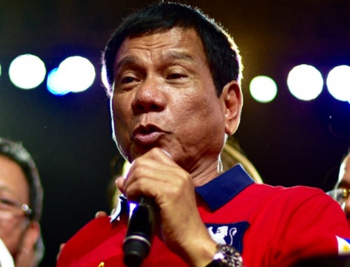 Rodrigo Duterte speaks at Manila’s Rizal Park on May 7, 2016. Rodrigo Duterte speaks at Manila’s Rizal Park on May 7, 2016.