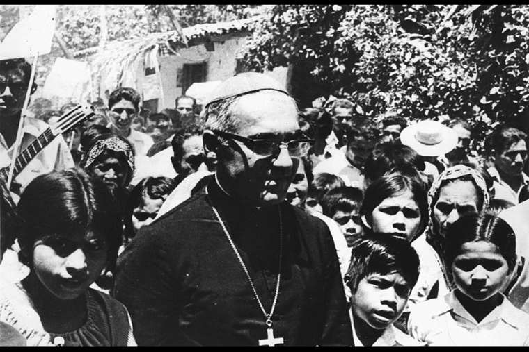 Archbishop Oscar Romero is shown with young people in El Salvador in this undated file photo. Archbishop Oscar Romero is shown with young people in El Salvador in this undated file photo.