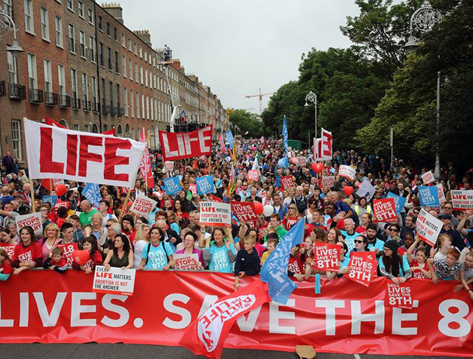 A large crowd gathers before the main stage on Dublin's Merrion Square. A large crowd gathers before the main stage on Dublin's Merrion Square.