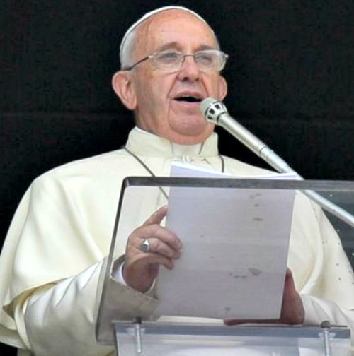 Pope Francis speaks to the crowd gathered in St. Peter’s Square on June 15 before the Angelus.
Pope Francis speaks to the crowd gathered in St. Peter’s Square on June 15 before the Angelus.