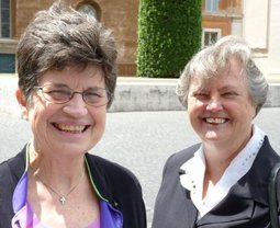Sister Pat Farrell, OSF, the president of the Leadership Conference of Women Religious, and Sister Janet Mock, CSJ, the group's executive director, in Rome on June 12 for their meeting at the Vatican’s Congregation for the Doctrine of the Faith. Sister Pat Farrell, OSF, the president of the Leadership Conference of Women Religious, and Sister Janet Mock, CSJ, the group's executive director, in Rome on June 12 for their meeting at the Vatican’s Congregation for the Doctrine of the Faith.