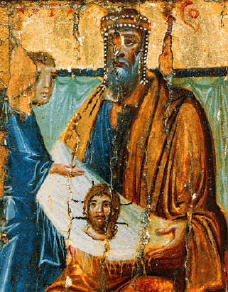 Abgar receives the Image of Edessa (the Mandylion), 10th century. Abgar receives the Image of Edessa (the Mandylion), 10th century.