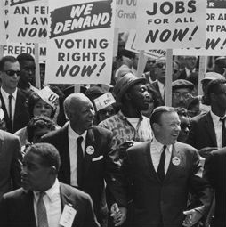 Civil-rights leaders march from the Washington Monument to the Lincoln Memorial on Aug. 28, 1963. Civil-rights leaders march from the Washington Monument to the Lincoln Memorial on Aug. 28, 1963.
