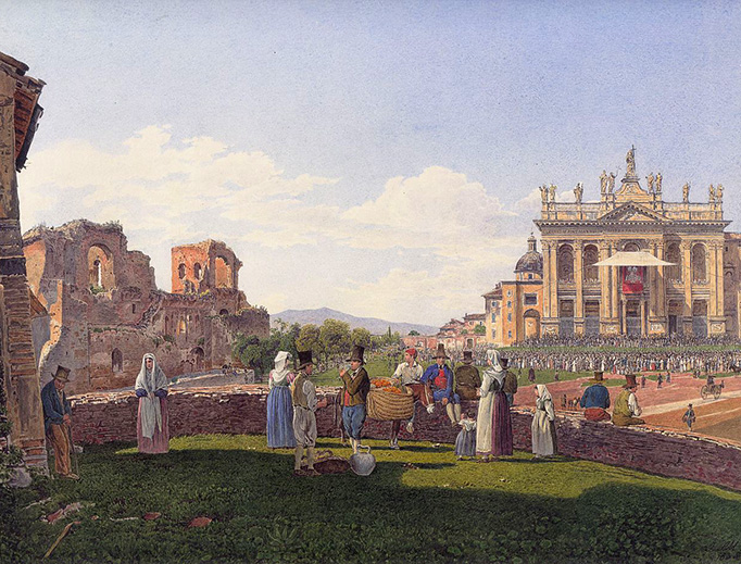 Jakob Alt, “Die Basilika San Giovanni in Laterano in Rom,” 1835 Jakob Alt, “Die Basilika San Giovanni in Laterano in Rom,” 1835