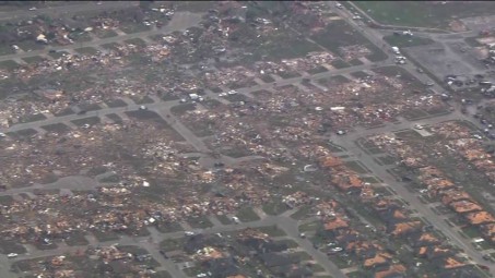 Local news in Oklahoma City shows the devastation. Local news in Oklahoma City shows the devastation.