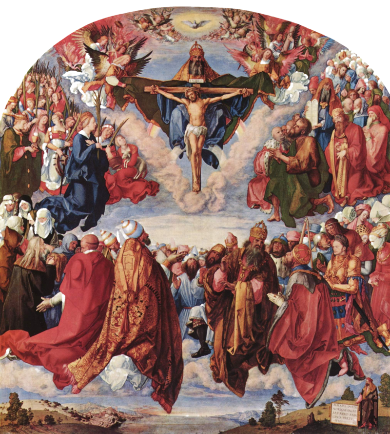 Durer's "Adoration of the Trinity" captures some of the grandeur of Catholic faith Durer's "Adoration of the Trinity" captures some of the grandeur of Catholic faith