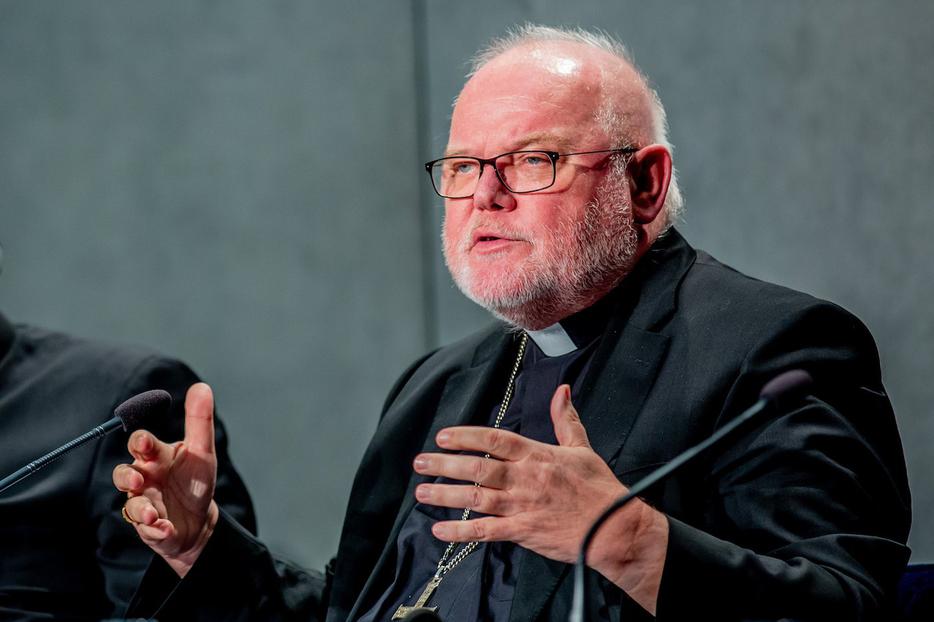 Cardinal Reinhard Marx speaking to reporters during the Vatican Youth Synod, Oct. 24, 2018. Cardinal Reinhard Marx speaking to reporters during the Vatican Youth Synod, Oct. 24, 2018.